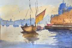 Marina-al-atardecer-naranja